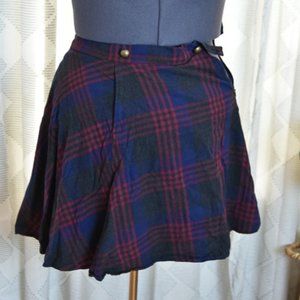Anthropologie Plaid Wool Skirt